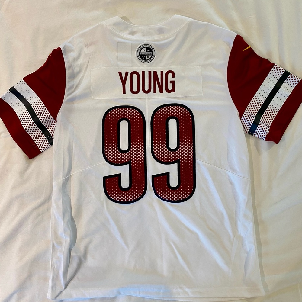 Nike NFLPA Washington Commanders Men's White and Burgundy Jersey - Picture 2 of 3